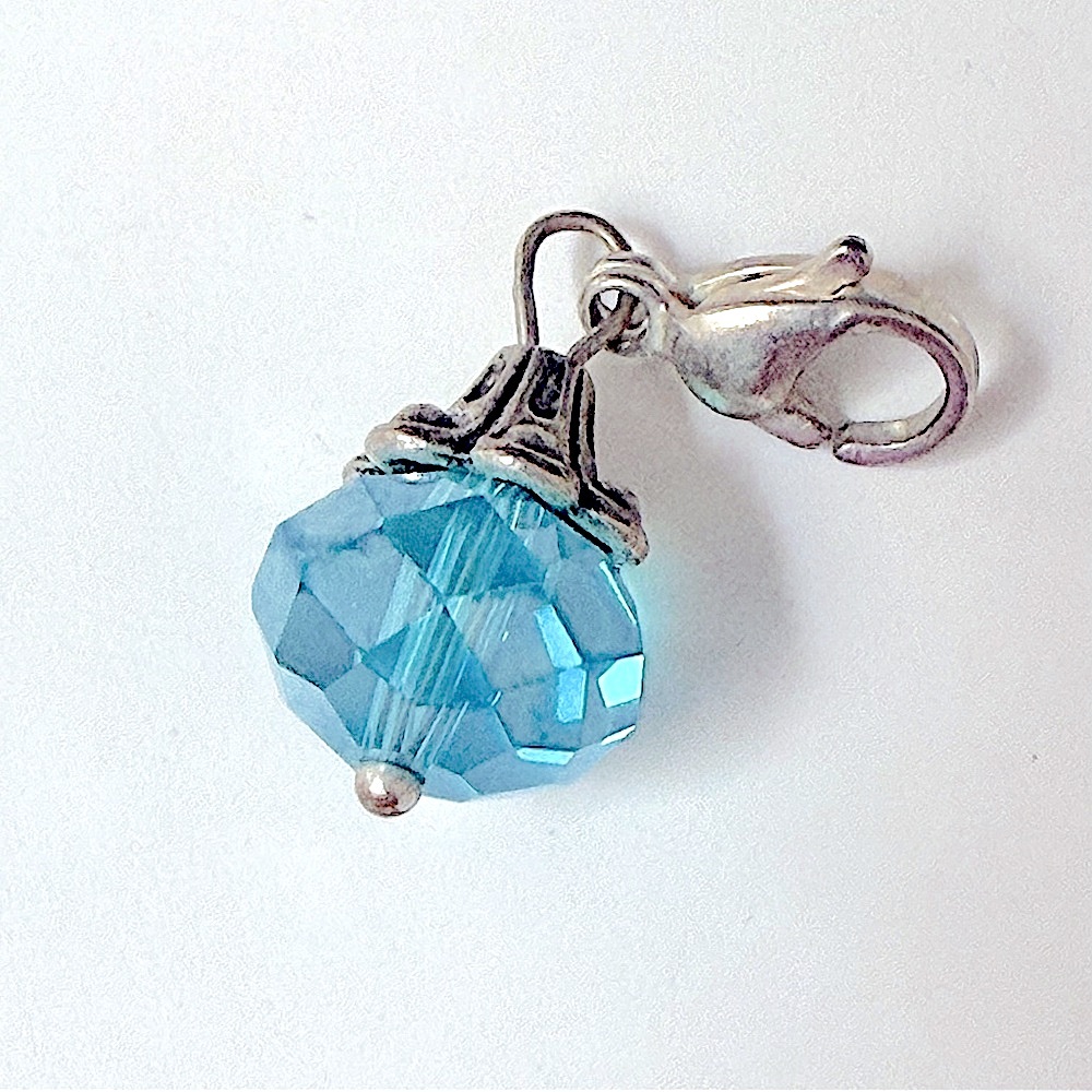 Light Blue Origami Owl Living Lockets Swarovski Crystal Lobster Clasp Dangle